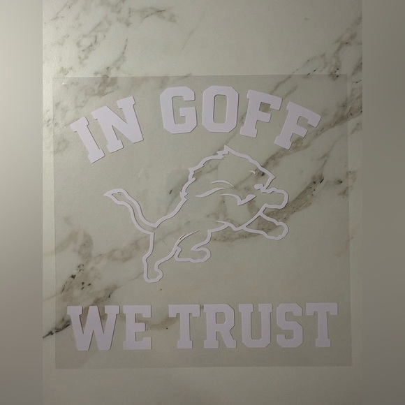 IN GOFF WE TRUST DETROIT LIONS STICKER DECAL - Picture 1 of 2
